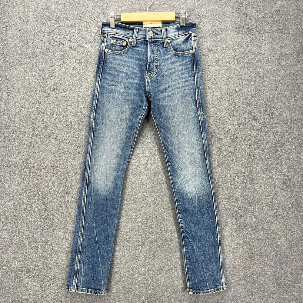 Gap Kids 1969 Jeans Girls 24 Blue Slim Straight Denim‎ Pockets High Rise